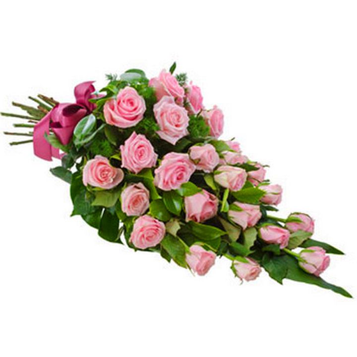 Rózsaszín rózsa kegyeleti csokor