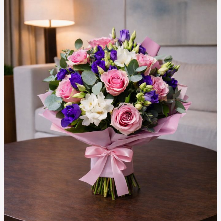 rózsazsín - lila gömbcsokor