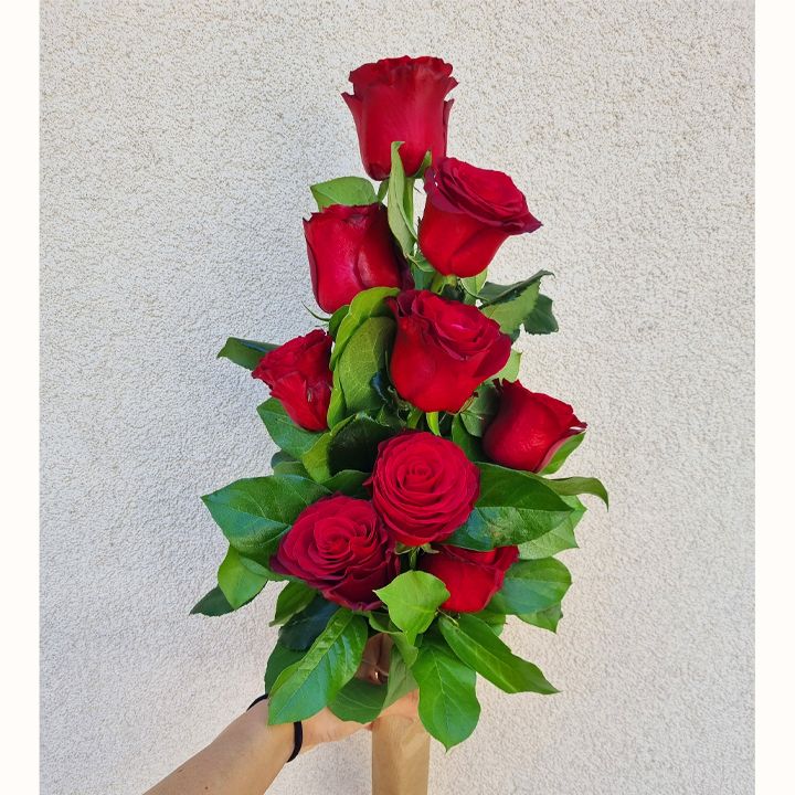 nyújtott bordó rózsa csokor - KICSI MÉRET