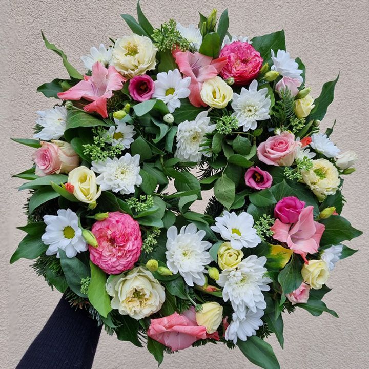 Görög koszorú rózsaszín árnyalatban