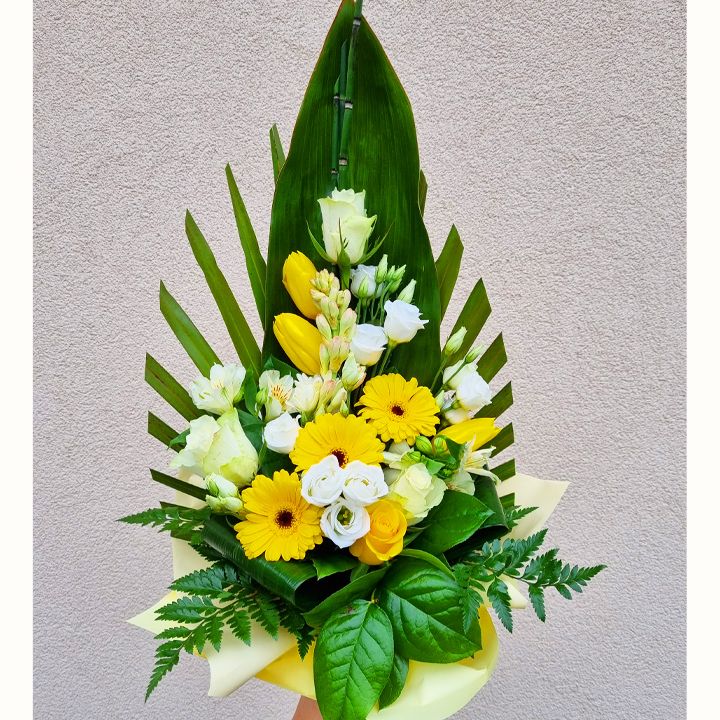 Sárga nyújtott csokor - KICSI MÉRET