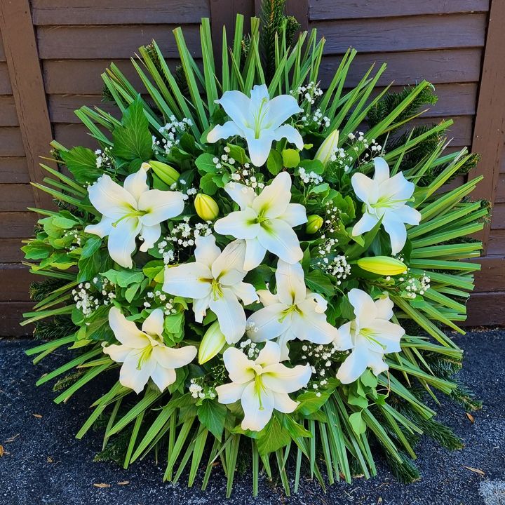 Álló koszorú fehér királyliliommal