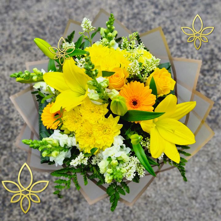 citromsárga virágcsokor