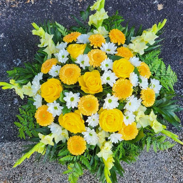 Fekvő koszorú sárga színben