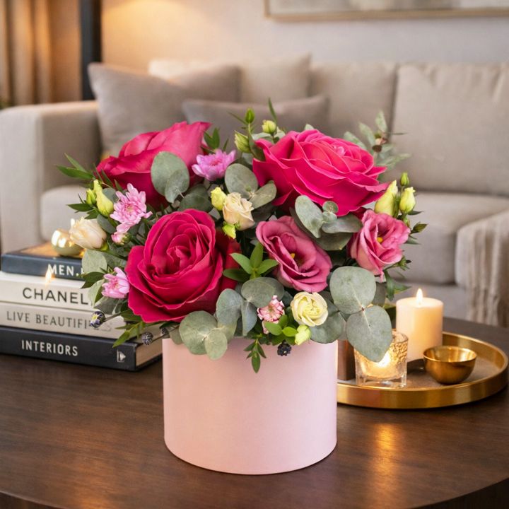 rózsaszín virágbox